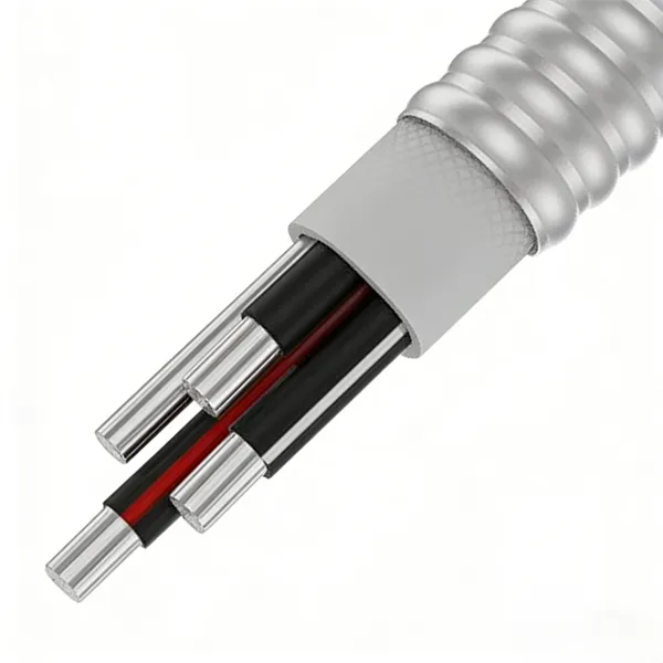 armoured cable along fence